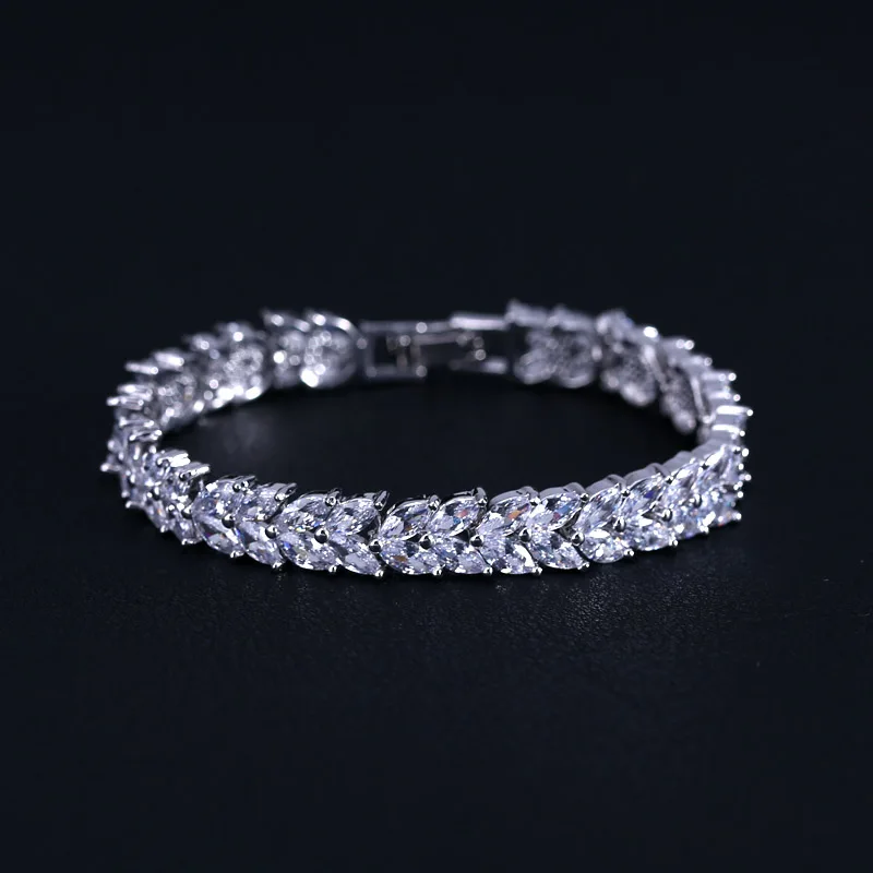 Роскошный браслет BS058W с австрийскими кристаллами и элементами из циркония AAA