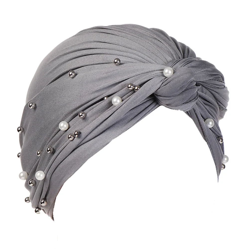 Женский удобный растягивающийся тюрбан однотонного цвета