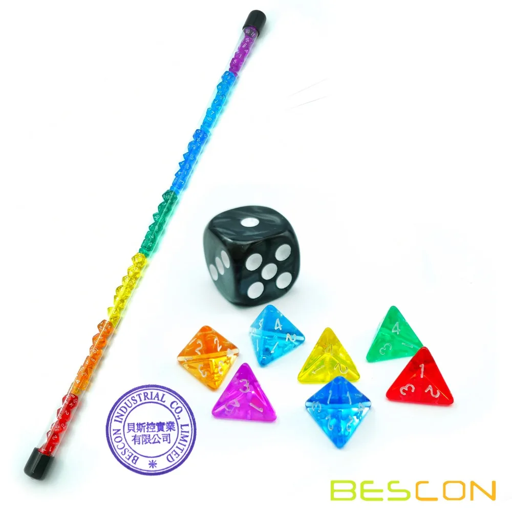 Bescon 49 шт радужные драгоценные камни мини многогранные кости набор в длинной трубке, радужные Подземелья и Драконы РГП кости 7X7 шт, мини драгоценные кости набор