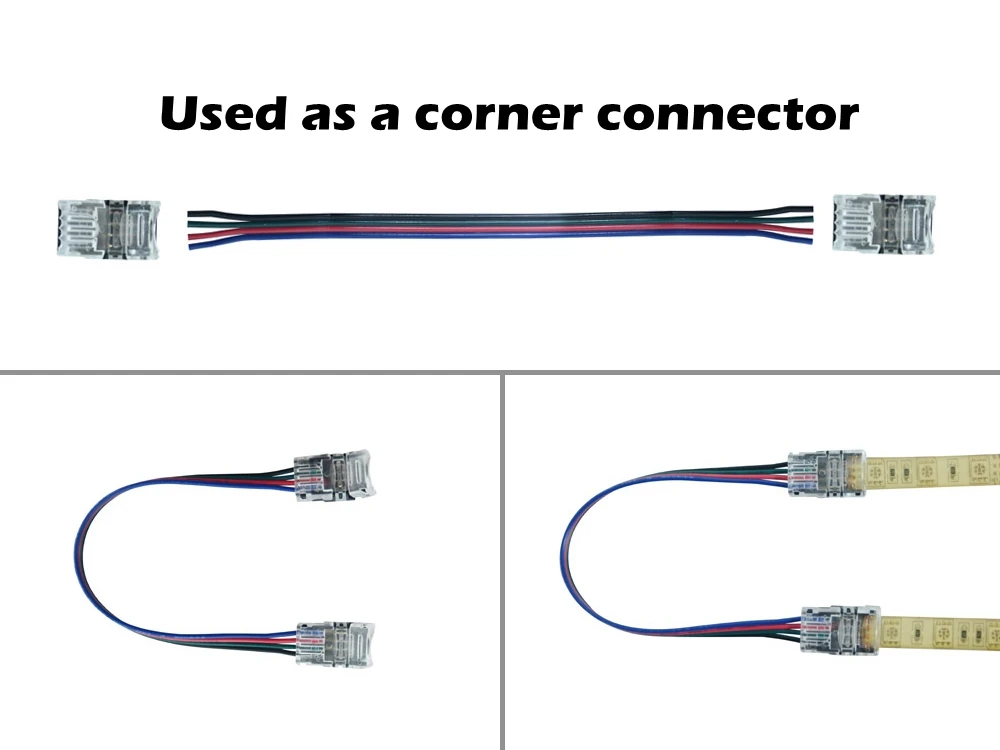 5 шт. RGB Разъем для светодиодной ленты 4 Pin 5050,10 мм цветной светодиодный светильник для водонепроницаемой ленты IP65 для использования в проводах