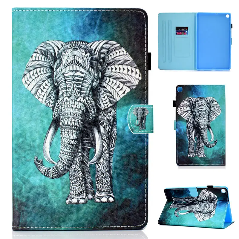 

Cartoon Tablet Case For Samsung Galaxy Tab A 10.1 2019 T510 T515 SM-T510 SM-T515 Cover Funda Painted Flip Stand Shell+pen