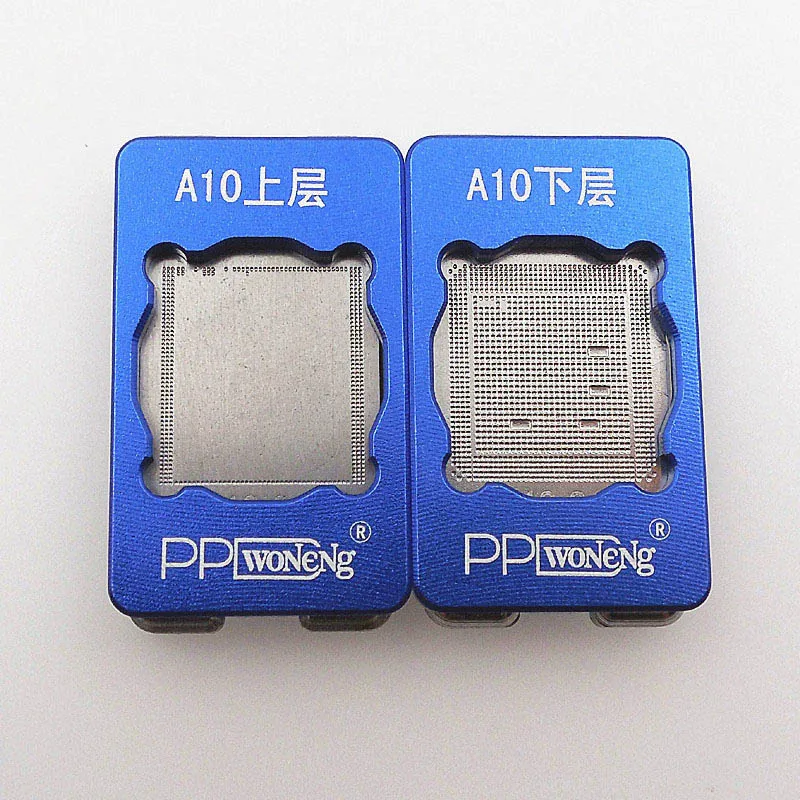 Чип BGA трафарет для iPhone 5, 6, 7, A7, A8, A9, A10, A11, A, 12 cpu Ram, верхний нижний трафарет, PPD, жестяная форма - Цвет: A10 Set