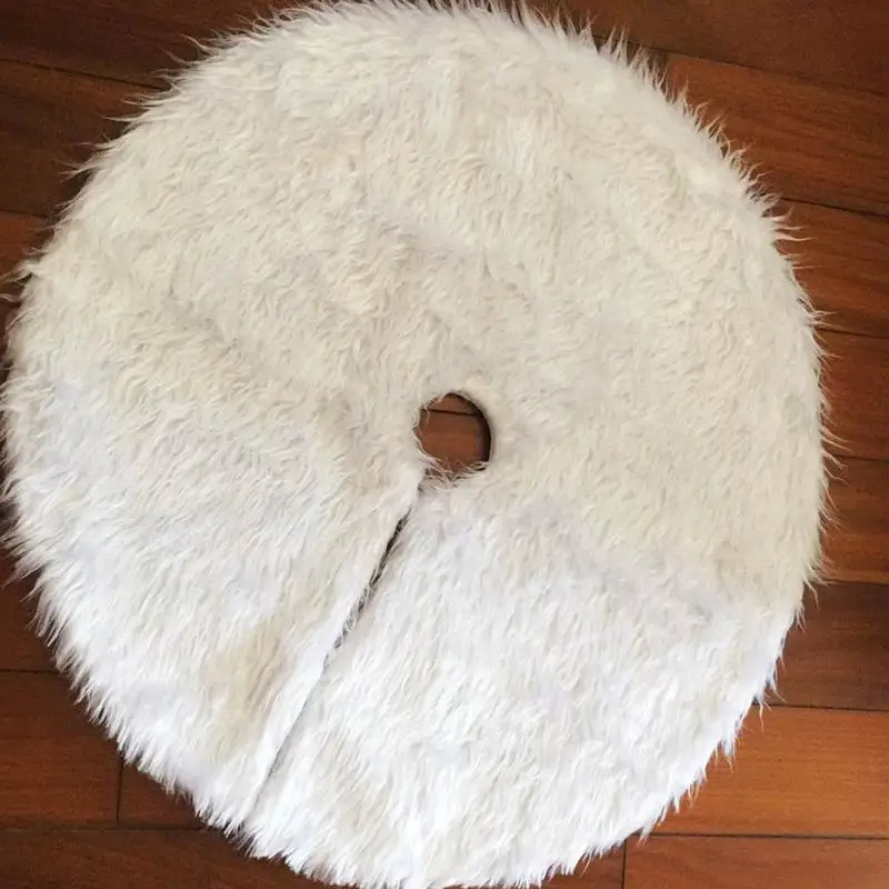 30inch Christmas Tree Skirts Snowy White Faux Fur XMAS Decoration Luxury Soft Snow for Merry |