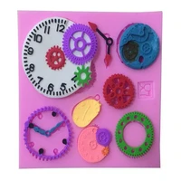 clock gear shape fondant cake silicone mold cupcake decorating baking tools candy chocolate cake molds biscuits pastry mould