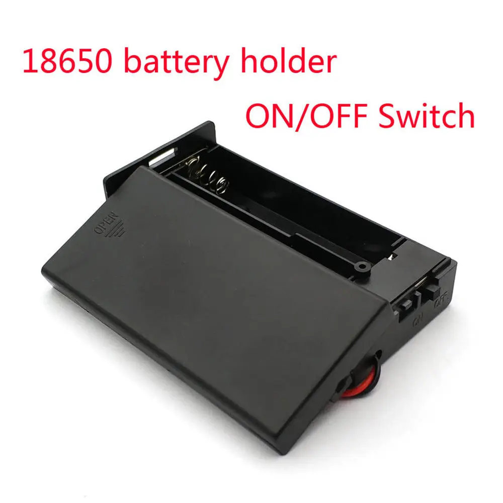 

7.4V 18650 Battery Case Holder 2 Slots Wired Battery Storage Box with ON OFF Switch