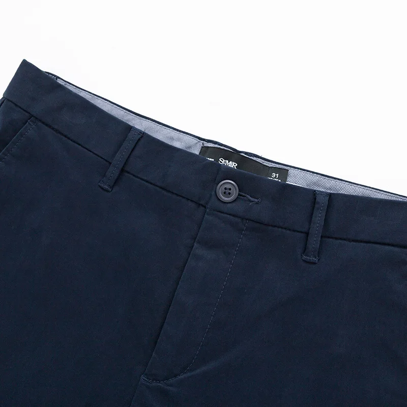 SEMIR новые повседневные брюки карандаши для мужчин Тонкий прямые однотонные на