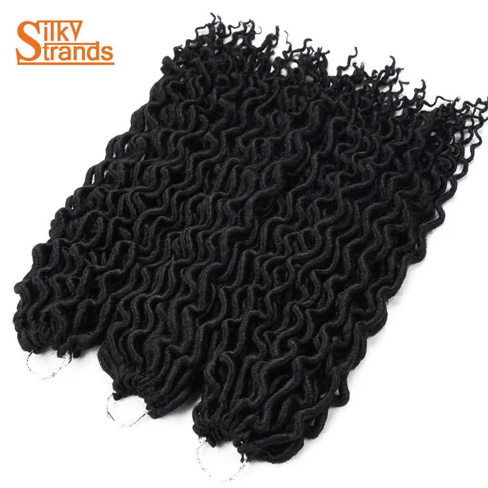 Шелковистые пряди искусственная Locs крючком волос косы синтетических плетение