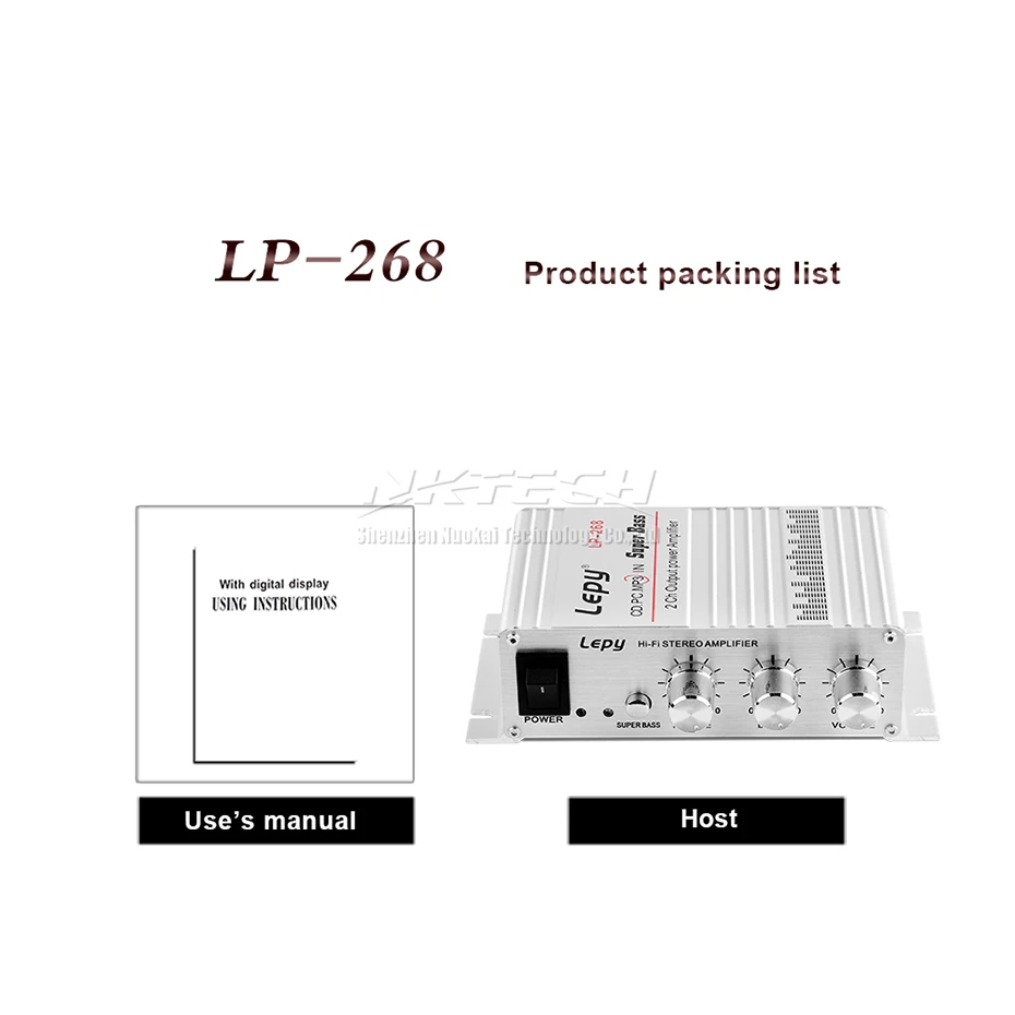 LP-268 Lepy мини усилитель мощности цифровой плеер 2CH 15 Вт Hi-Fi стерео аудио для MP3 MP4 ПК в автомобиле домашняя Поддержка FM радио супер бас