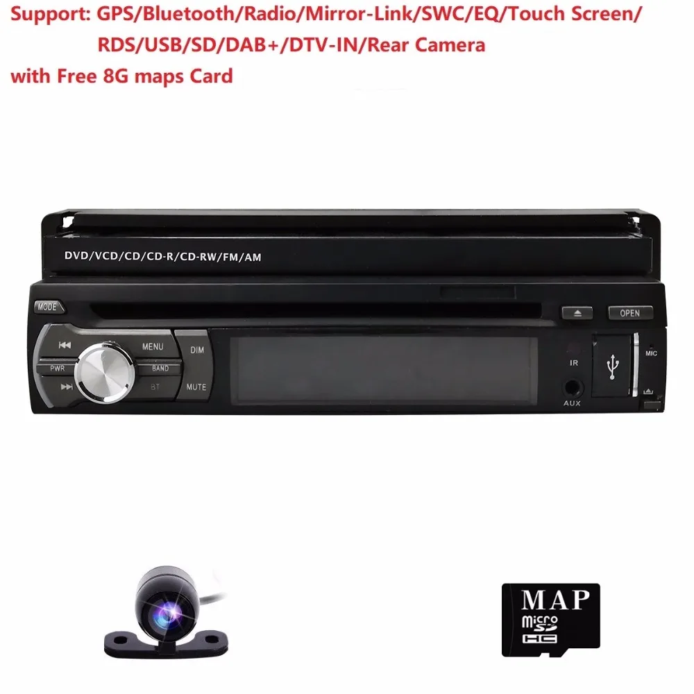 1din 7''radio dvd плеер автомобиля gps навигационная лента рекордер авто радио