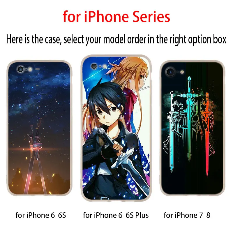 Чехол sword art online для iPhone 12 11 Pro X XS Max XR 8 7 6 Plus 5s SE 2020 S 1 Mini|Бамперы| |