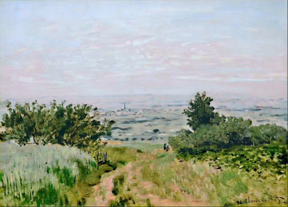 High quality Oil painting Canvas Reproductions View to the Plain of Argenteuil (1872) By Claude Monet hand painted | Дом и сад