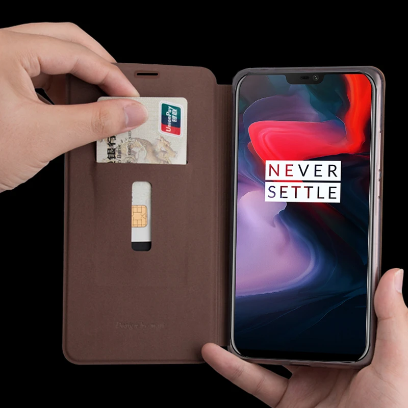 Оригинальный чехол Mofi для Oneplus 6 кожаный чехол-книжка с подставкой Стильный