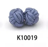K10019 10 пар/Лот Новые запонки Шелковый узелок высококлассные мужские классические двойная веревка шар узел форма запонки ручной работы шелковые Узлы запонки - Окраска металла: K10019