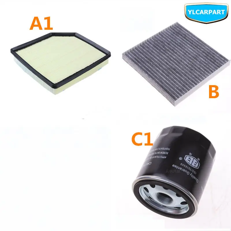 A1BC1(1.3T 1.4T) Для Geely Emgrand X7 EmgrarandX7, EX7, FC SUV, Vision X6, NL4, автомобильный Кондиционер/топливо/смазочное масло четыре фильтра Комплект - Цвет: A1BC1(1.3T 1.4T)