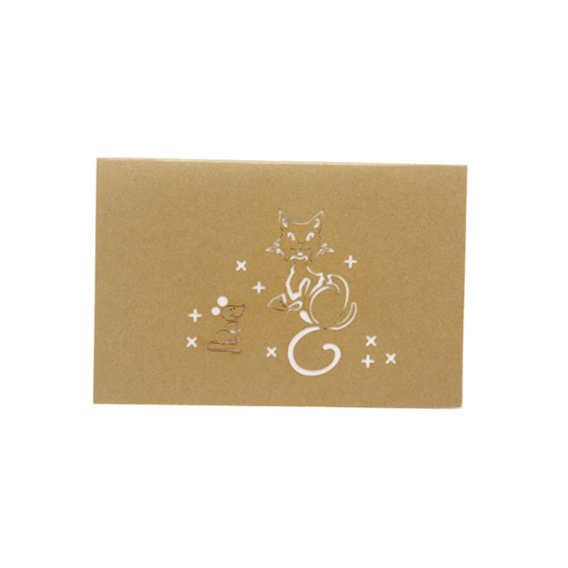 Всплывающие кошки и мыши животных день рождения 3D поздравительная открытка