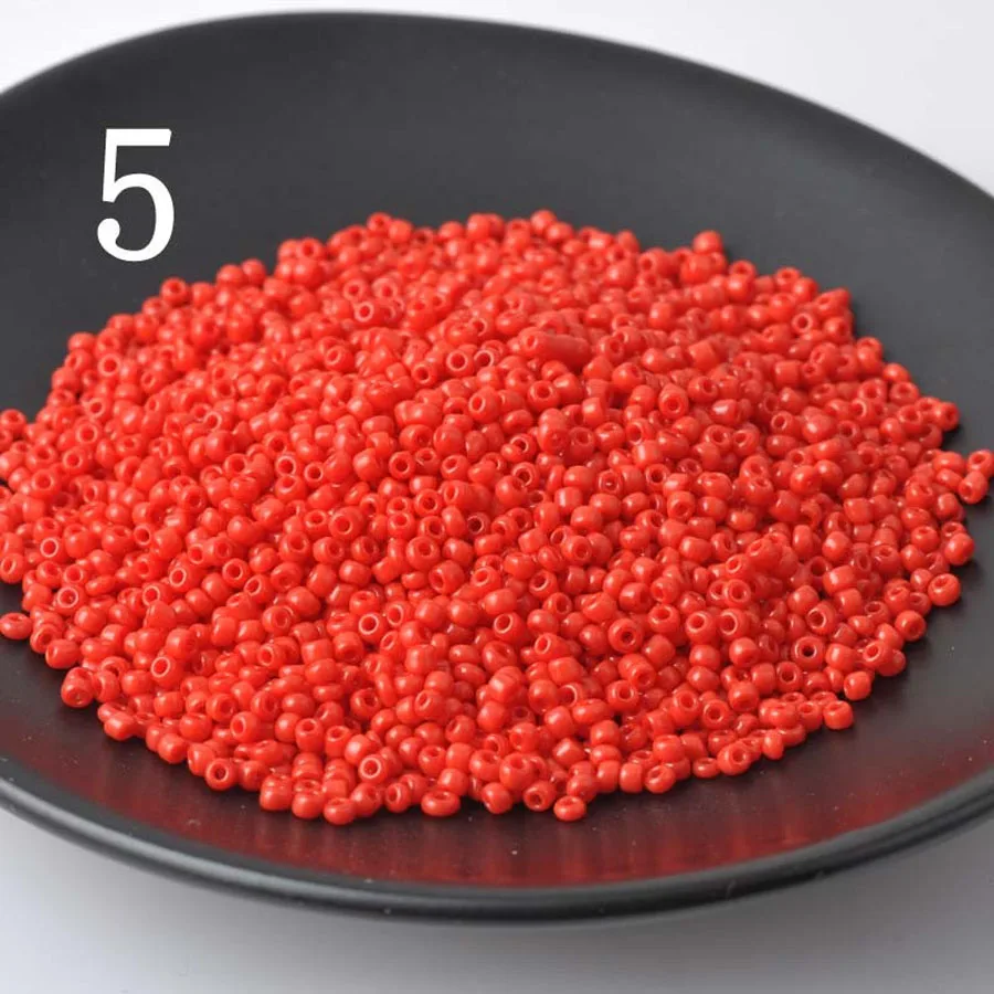

Nice 16g 1000pcs 2mm 12/0 Red Solid Color Opaque Round Loose Spacer Beads Cezch Glass Seed Beads Jewelry Making DIY Garment Bead