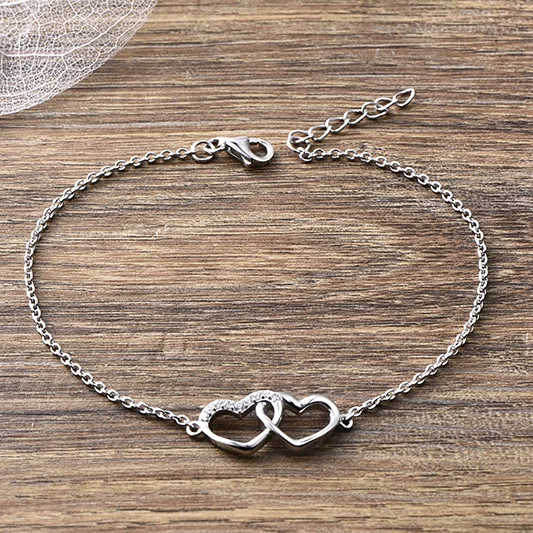 YL Heart 925 Sterling Silver Bracelets for Women Wedding Fine Jewelry Engagement Lover's Best Friends |
