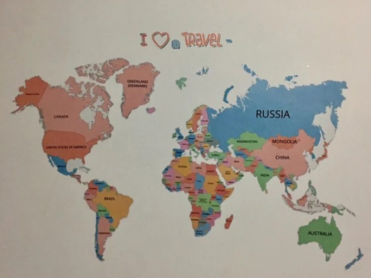 Новая виниловая настенная наклейка с изображением животных, карта мира для детской комнаты, декор для спальни, домашний декор для гостиной, цветная наклейка s