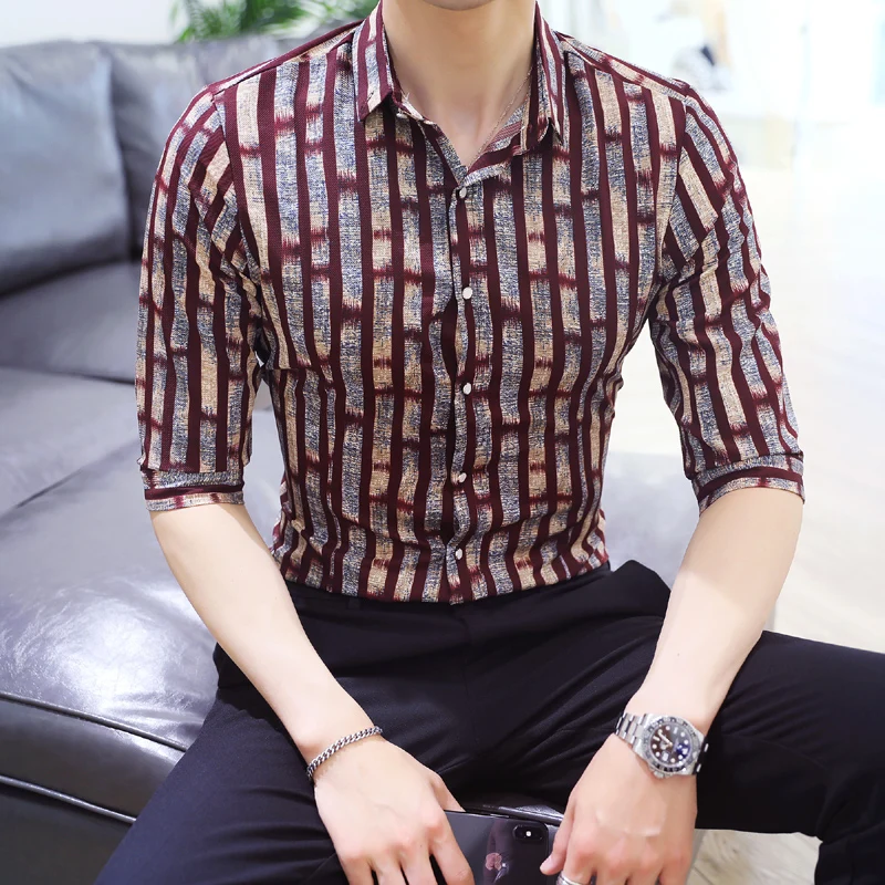 Мужская Повседневная рубашка с коротким рукавом классические удобные мягкие