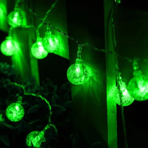 green 1/2/3/4/5/10 м светодиодный строка светильник 2,5 см хрустальный шар пузырь светильник для рождественской вечеринки на открытом воздухе Декор фея гирлянда Батарея светодиодный лампы - Испускаемый цвет: green
