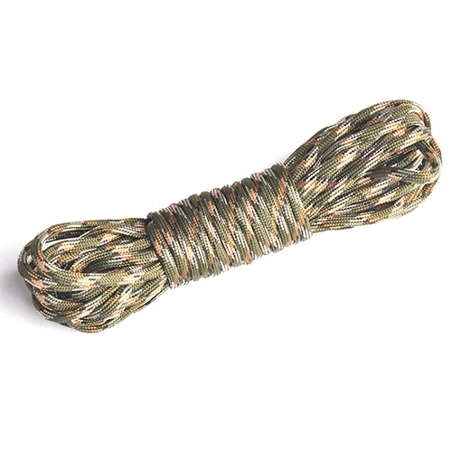 Army Green Camo 7 цветов Паракорд 550 парашютный шнур 25 футов/50 футов/100 футов Mil Спецификация Тип III 7 стенд скалолазание кемпинг веревка для выживания - Цвет: Army Green Camo