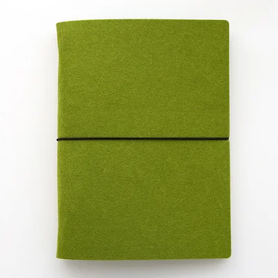 green Войлочная оболочка, ткань, записная книжка, вкладыш, внутреннее ядро A6 A7, записная книжка, дневник, A5, план, переплет, школьные принадлежности, кольцо, переплет, канцелярские принадлежности - Цвет: green