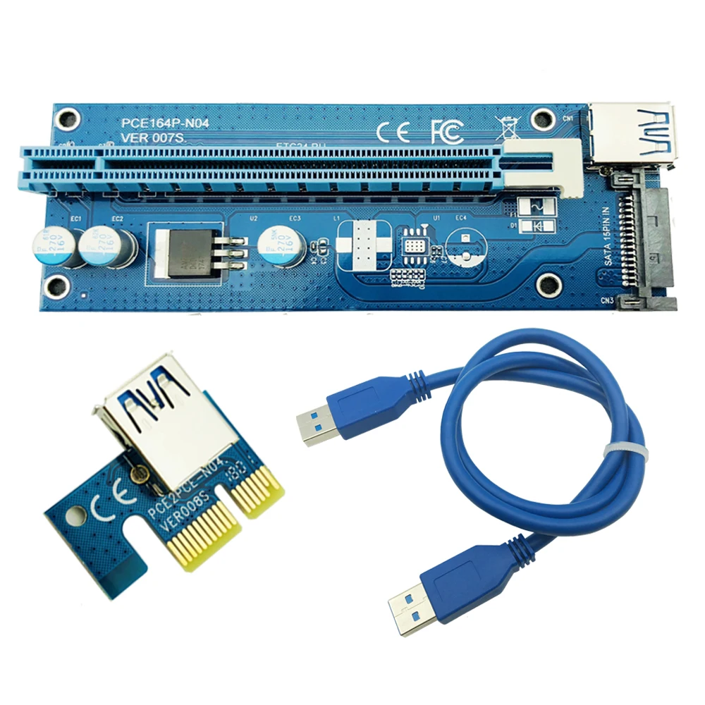 PCIe 1 4 PCI express 16X Riser Mining Card E 1X к внешнему e слоту SATA Блок питания для BTC Miner Antminer Mining|pci