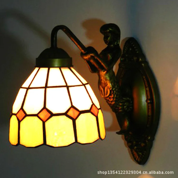 Недорогие европейские витражные лампы лампа для спальни гостиной столовой