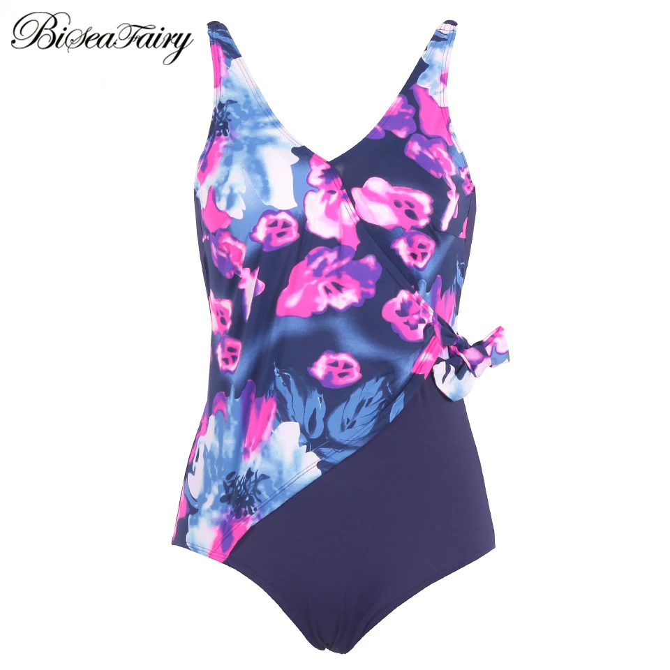 Женский слитный купальник Biseafairy винтажный купальный костюм большого размера с