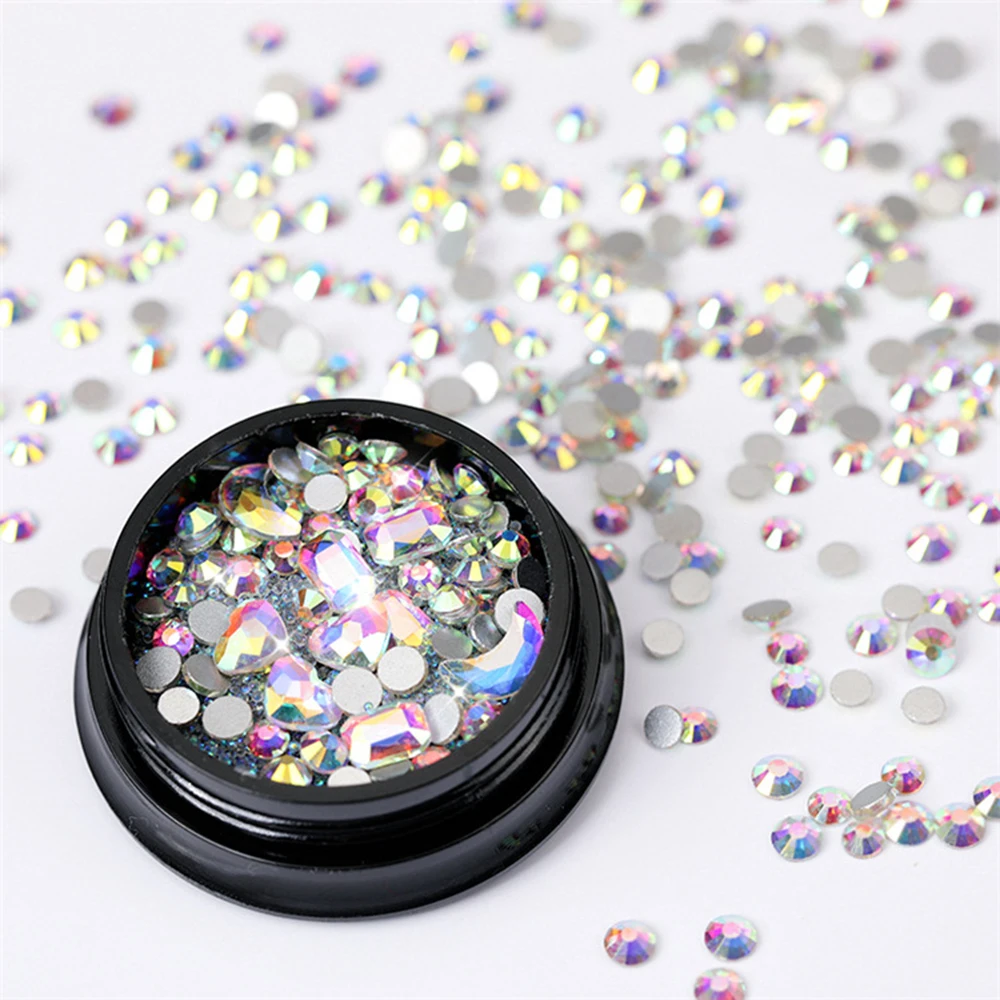 Маленькие стразы из разбитого стекла аксессуары для ногтей цветные стеклянные
