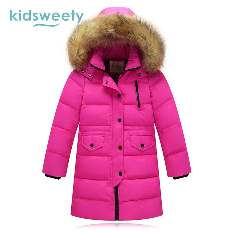 Kidsweety дети Пуховое пальто Обувь для мальчиков девочек прямые WDD толстые тепло