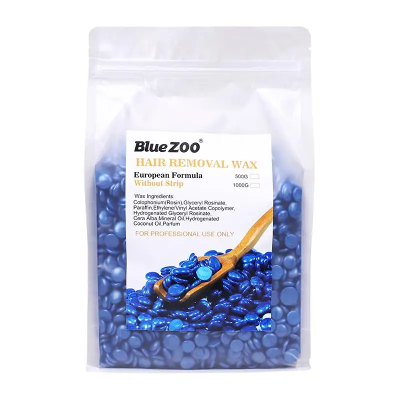 Blue 1000g 500/1000 г твердый воск бобы безболезненный депилятор воска восковые гранулы для удаления волос на теле теплые нагревания воска, Накручивающийся депилятор, горшок для удаления волос - Цвет: Blue 1000g