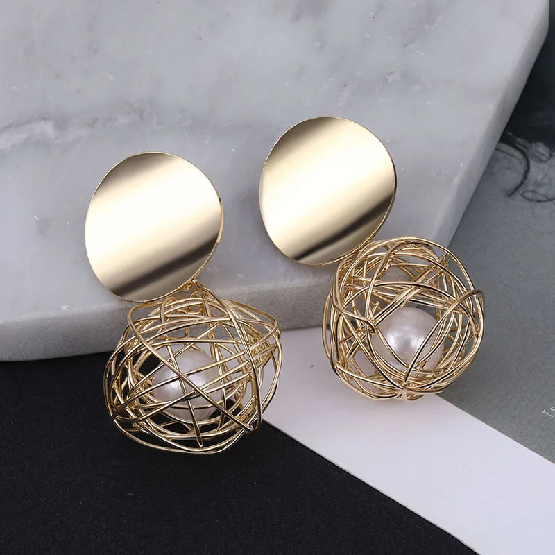 Женские Висячие серьги с геометрическим узором современные ювелирные изделия