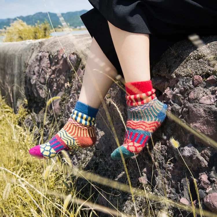 Big Sales Fashion 100% Cotton Wool Women's Socks National Style Cute Soft Attractive Comfortable | Женская одежда