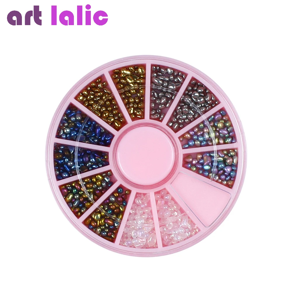 Artlalic разноцветные бусины-хамелеоны для ногтей, стразы, небольшие неровные 3D украшения для ногтей в колесиках, маникюр, сделай сам, кончики для ногтей