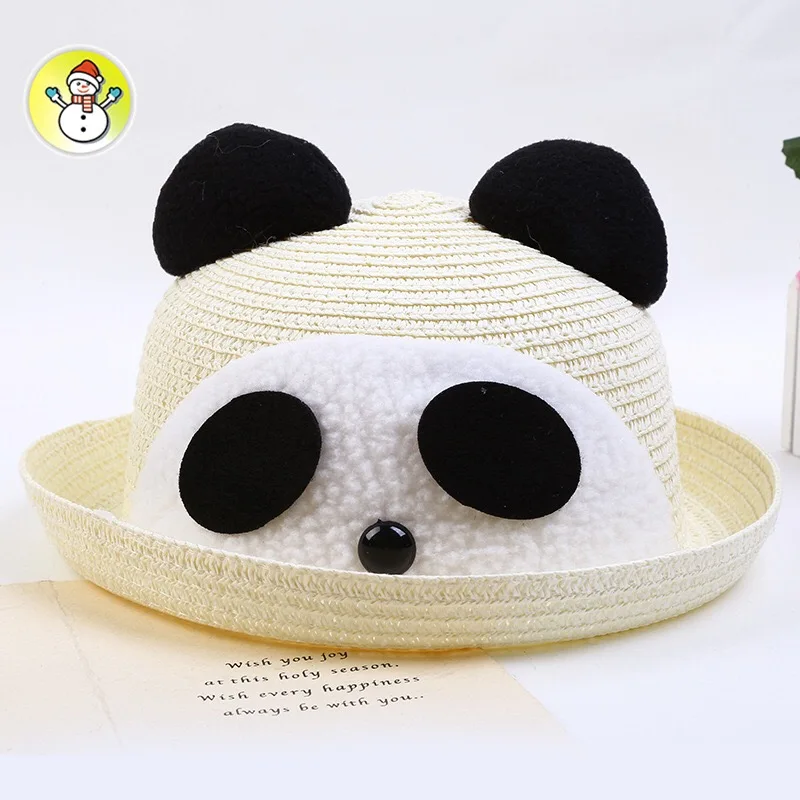 Дети Вс Шляпы Шляпа Ребенок Летом Стиль Beach Sun Cap Cute panda Cat Уши Сплошной Цвет |