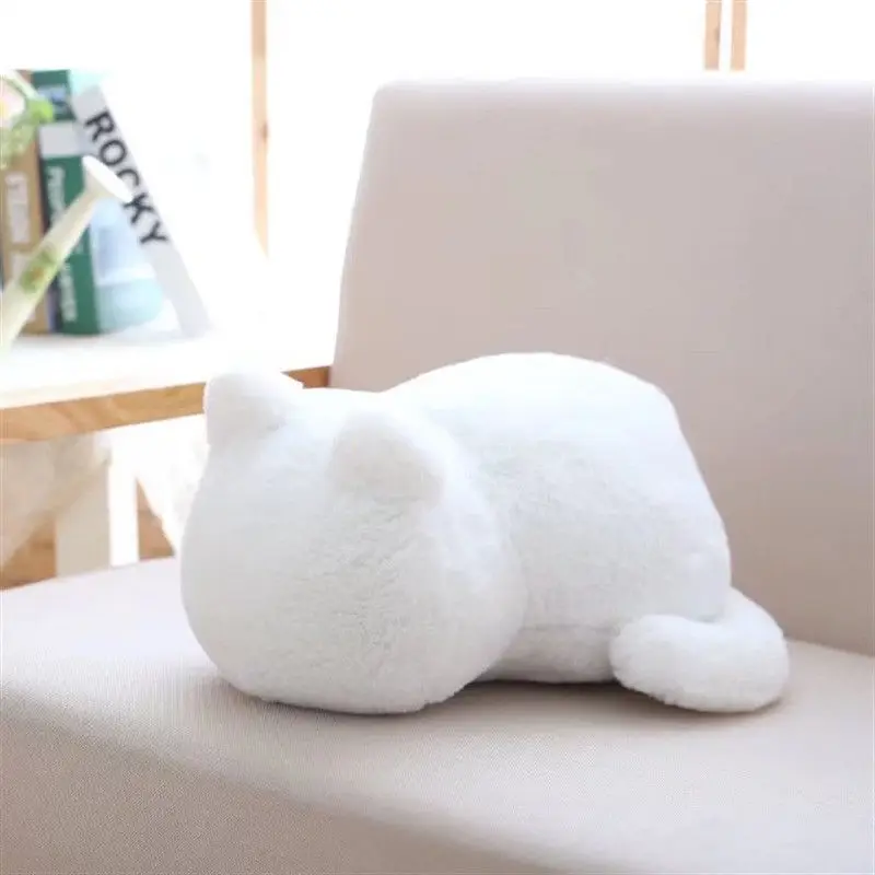 White 1 шт., плюшевые подушки, подушка, милый мультяшный Кот, форма, задняя тень, кот, Kawaii, заполненные животные, подушки, игрушки, домашний текстиль, рождественские подарки - Цвет: White