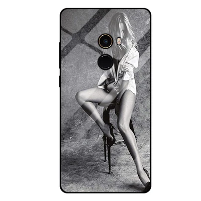 Для xiaomi mi x2 mi x 2 Чехол волк девушка закаленное Стекло Силиконовый ТПУ Рамка Стекло жесткая накладка на заднюю панель mi x 2 Чехол на корпус телефона - Цвет: A6