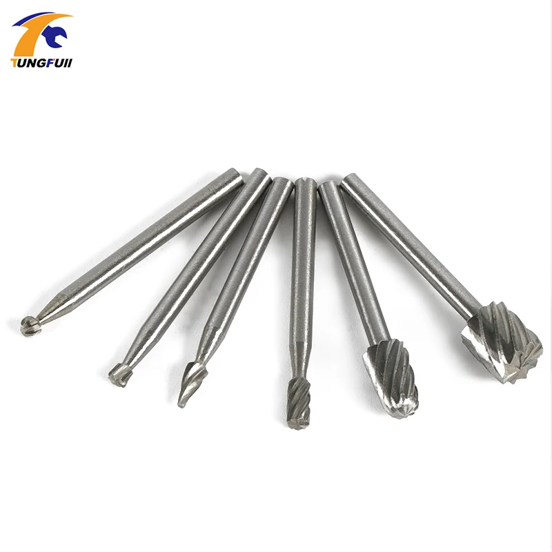 Tungfull вращающаяся фреза 6 шт. мини дрель Аксессуары Dremel инструмент для