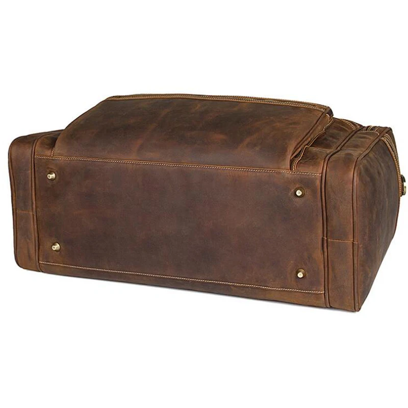 LEXEB Full Grain Leather Business Travel Duffle For Men Overnight Weekender Big Bag Carry On Luggage Top Quality Large Brown | Багаж и