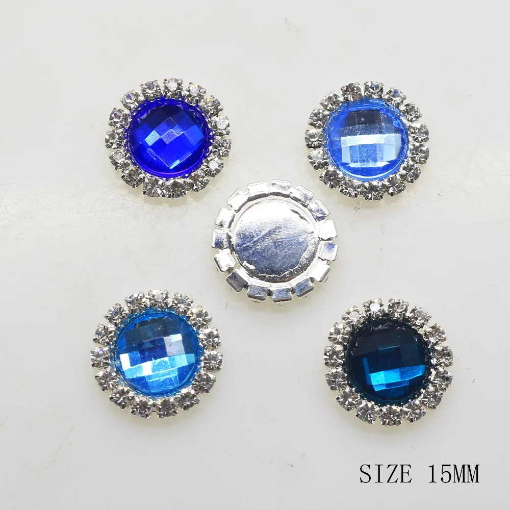 ZMASEY Sale Price 24Color Rhinestones Buttons 10Pcs/Lot 15mm Crystal Button Metal Accessories Holiday Party Card Ribbon Decor | Дом и сад