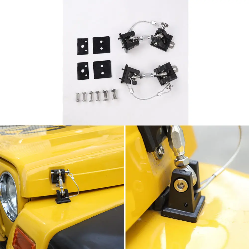 Набор из 2 сверхтяжелых защелок капота и кронштейна для 1997-2006 Jeep Wrangler TJ |