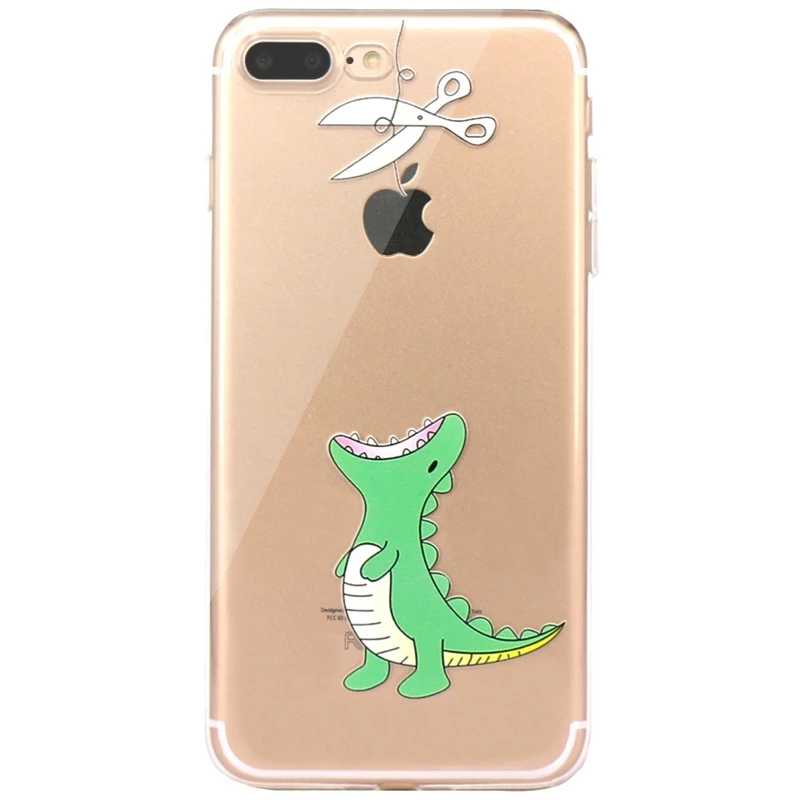 Мультяшный прозрачный силиконовый чехол для iPhone 5 5S SE 6 6s 4 7 'ɷ 8 plus динозавр