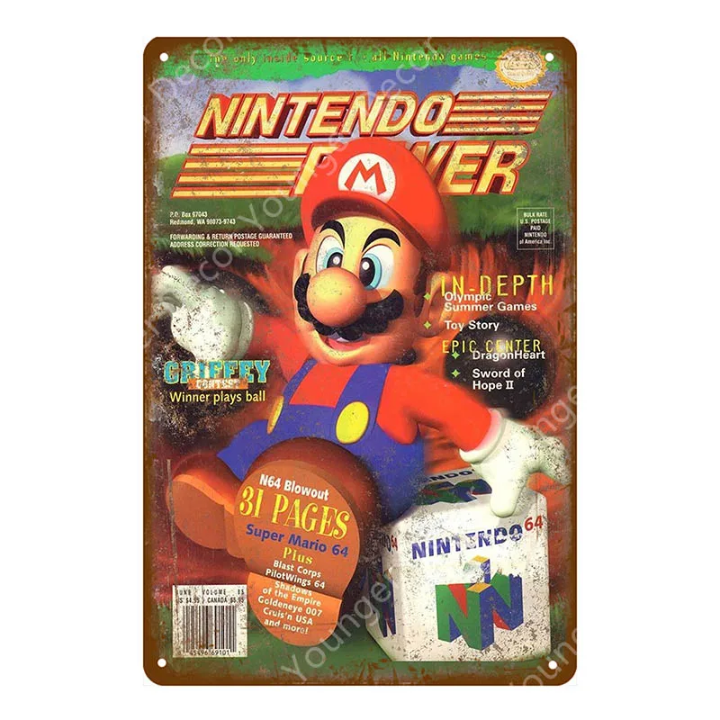 YD7961E Классический постер для видеоигр, nintendo power, мультяшная Наклейка на стену с Супер Марио, sega Gamer, настенная живопись, доска, декор для комнаты - Цвет: YD7961E