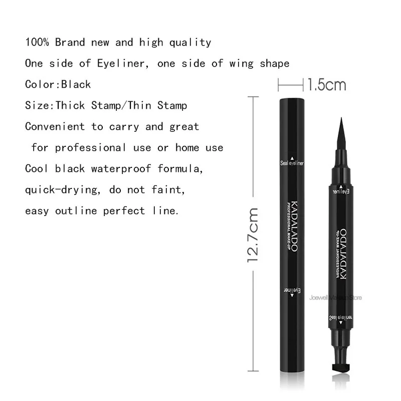 Двухсторонняя подводка для глаз водостойкая черная жидкая ручка штамп стойкий