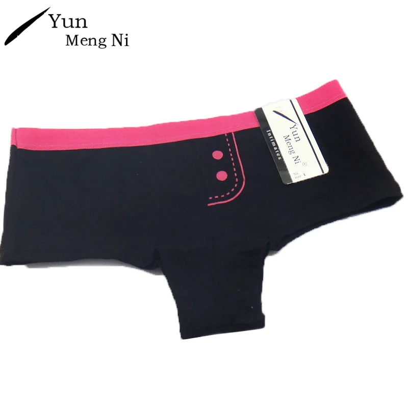 Нижнее белье Yun Meng Ni женские хлопковые трусы-боксеры с принтом 89077 | Женская одежда