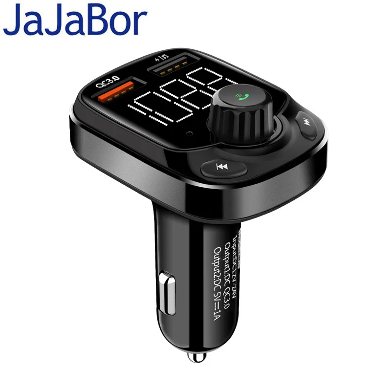 

Автомобильный комплект jajabor с Bluetooth громкой связью Автомобильный MP3-плеер fm-передатчик с двойным USB QC3.0 3.6A быстрая зарядка автомобильное заря...