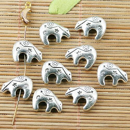 

20pcs tibetan sivler 2sided sun star pattern polar bear bead EF2436