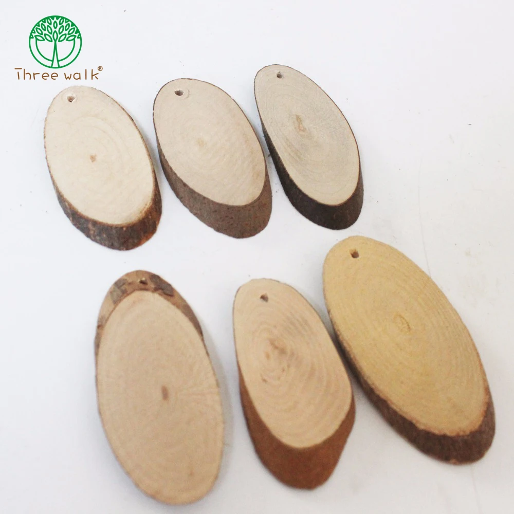 

20pcs beads - Natural Wooden Chips Oval - DIY Jewelry Supply, Wood Crafts