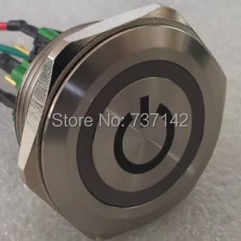 ELEWIND 30 мм антивандальный кнопочный переключатель с символом питания (PM301F 11E/B/12 В/с